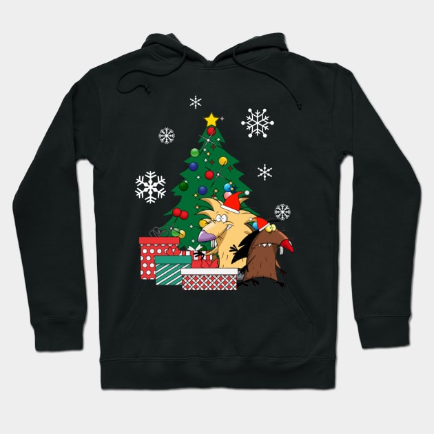 Angry Beavers Around The Christmas Tree Hoodie by squids_art